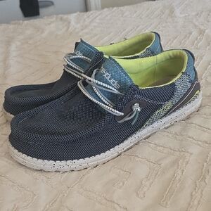 Hey Dude Navy and Lime Slip-On Shoes